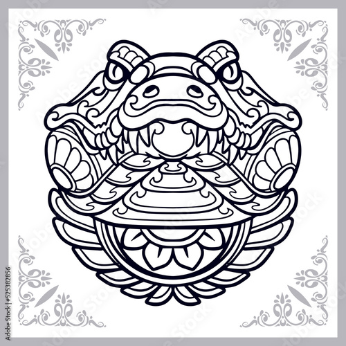 Crocodile zentangle arts isolated on white background