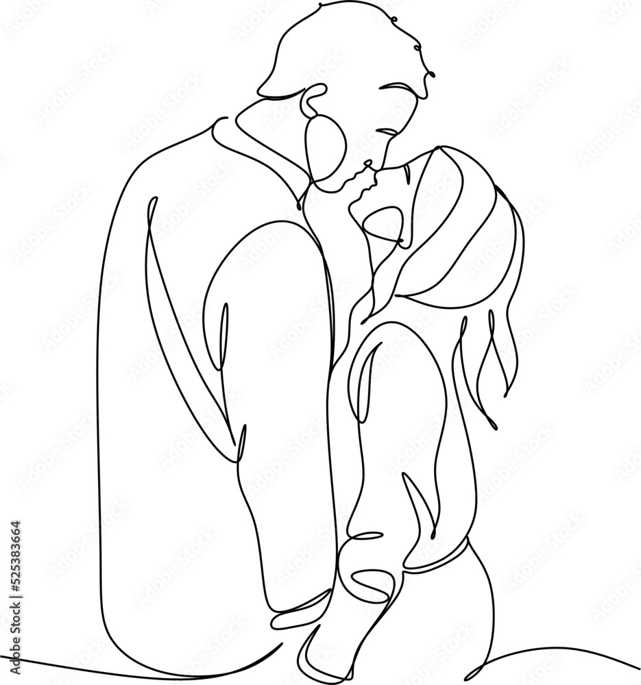 One continuous, single line drawing of a woman and a man. Hugs of a young couple, lovers, woman and man. Doodles. Romantic. One continuous, single line drawing of a woman and a man. Hugs of a young couple, lovers, woman and man. Doodles. Romantic.