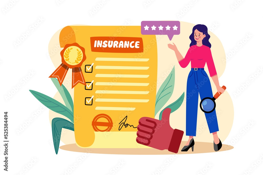 Insurance appraiser Illustration concept on white background Insurance appraiser Illustration concept on white background
