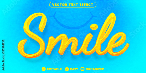 Smile Text Effect,Fully Editable Font Text Effect