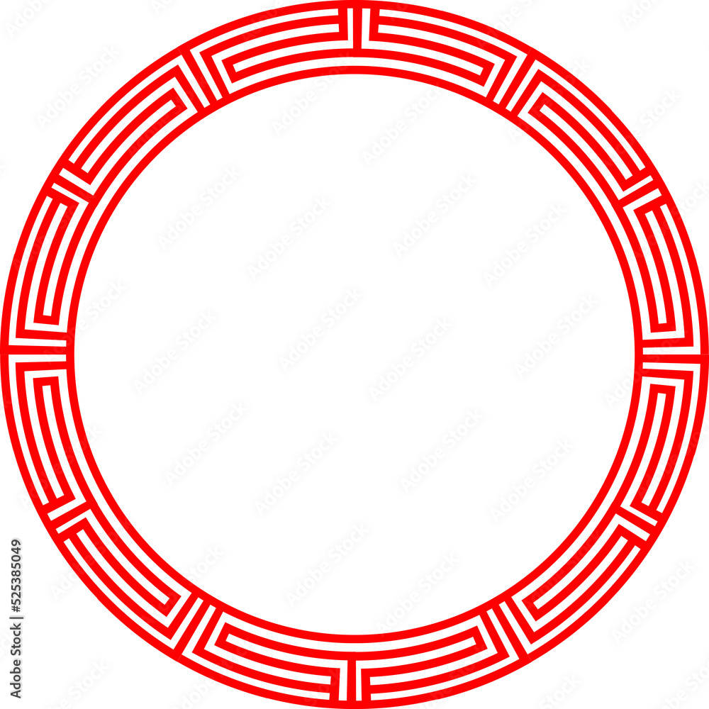Obraz premium Red chinese circle frame