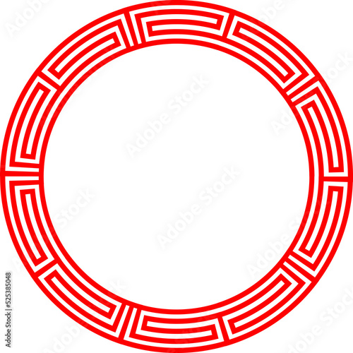 Red chinese circle frame