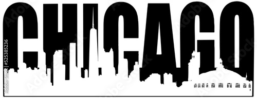 Chicago Skyline with the word Chicago 