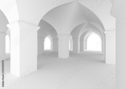 Room of castle or ancient mosque with columns © alexus