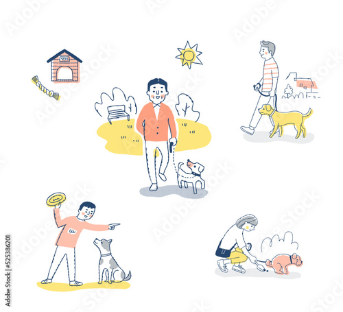 さまざまなペットの犬とのシーン　セット