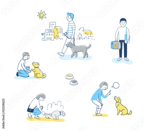 さまざまなペットの犬とのシーン　セット