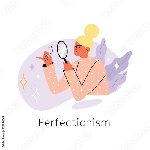 Woman with magnifying glass flat style, vector illustration