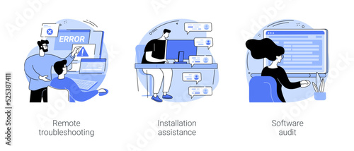 Software maintenance isolated cartoon vector illustrations se