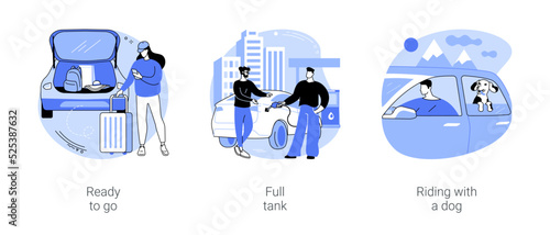 Travel by car isolated cartoon vector illustrations se