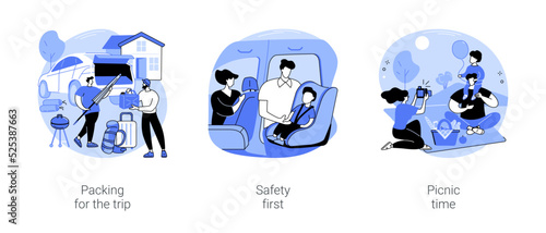 Roadtripping isolated cartoon vector illustrations se