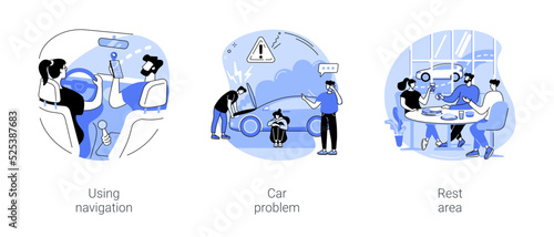 Road trip isolated cartoon vector illustrations se