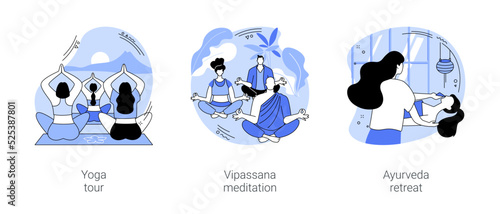 Wellbeing tour isolated cartoon vector illustrations se