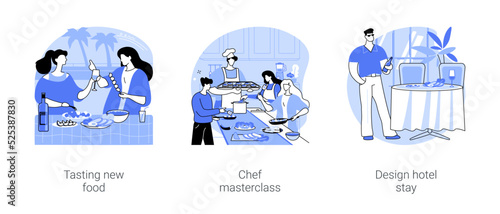 Gastronomy tour isolated cartoon vector illustrations se