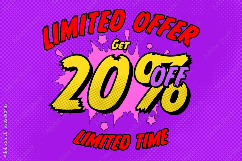 20 twenty Percent off sale discount shopping banner. price
