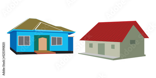 village house vector and illustration design