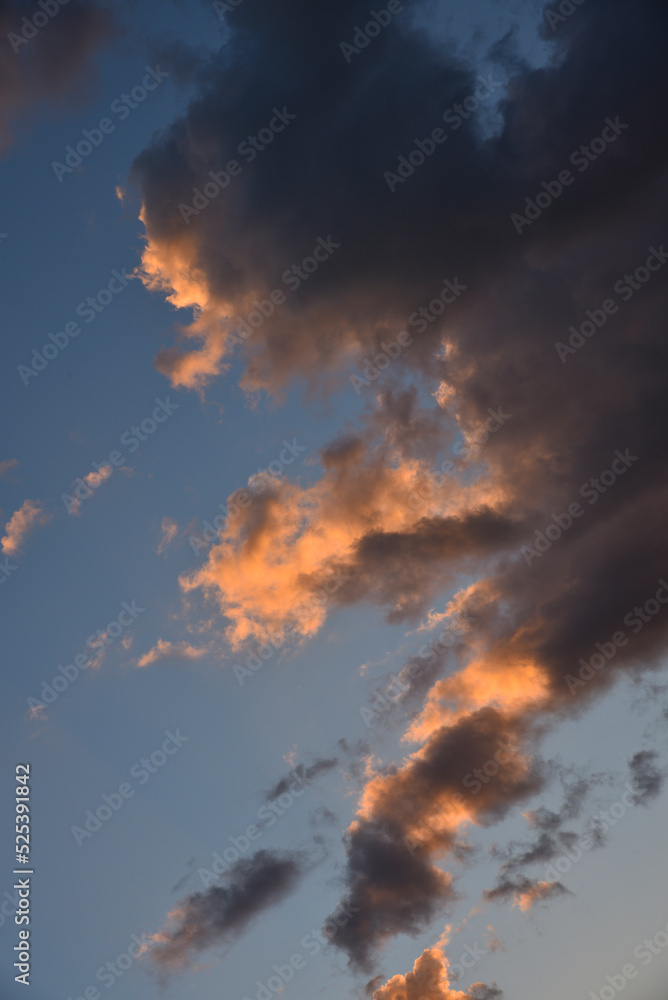 Explosive juicy red and blue evening sunset. Beautiful sunset landscape with colorful clouds. Explosive juicy red and blue evening sunset. Beautiful sunset landscape with colorful clouds.