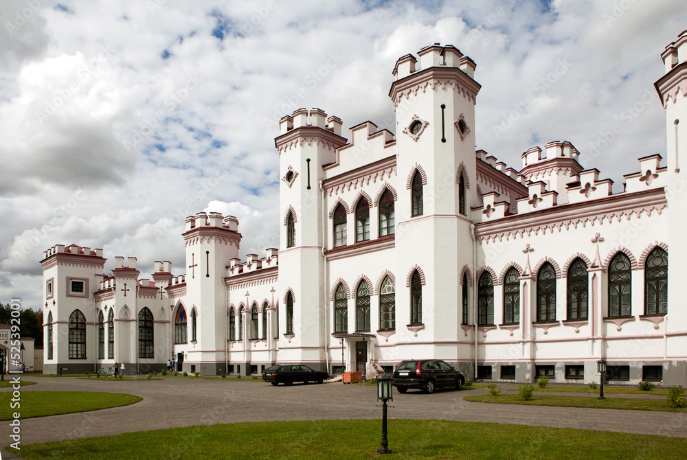 South-western facade of the Puslovsky Palace (Kossovo Castle). Kossovo. Ivatsevichi district. Brest region. Belarus