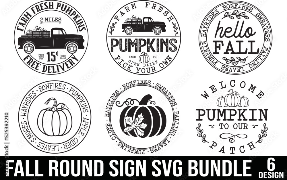 fall round sign bundle,