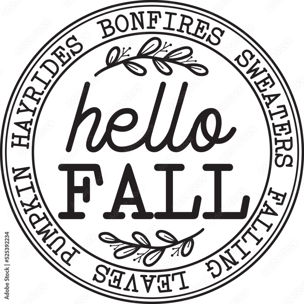 hello fall sign 