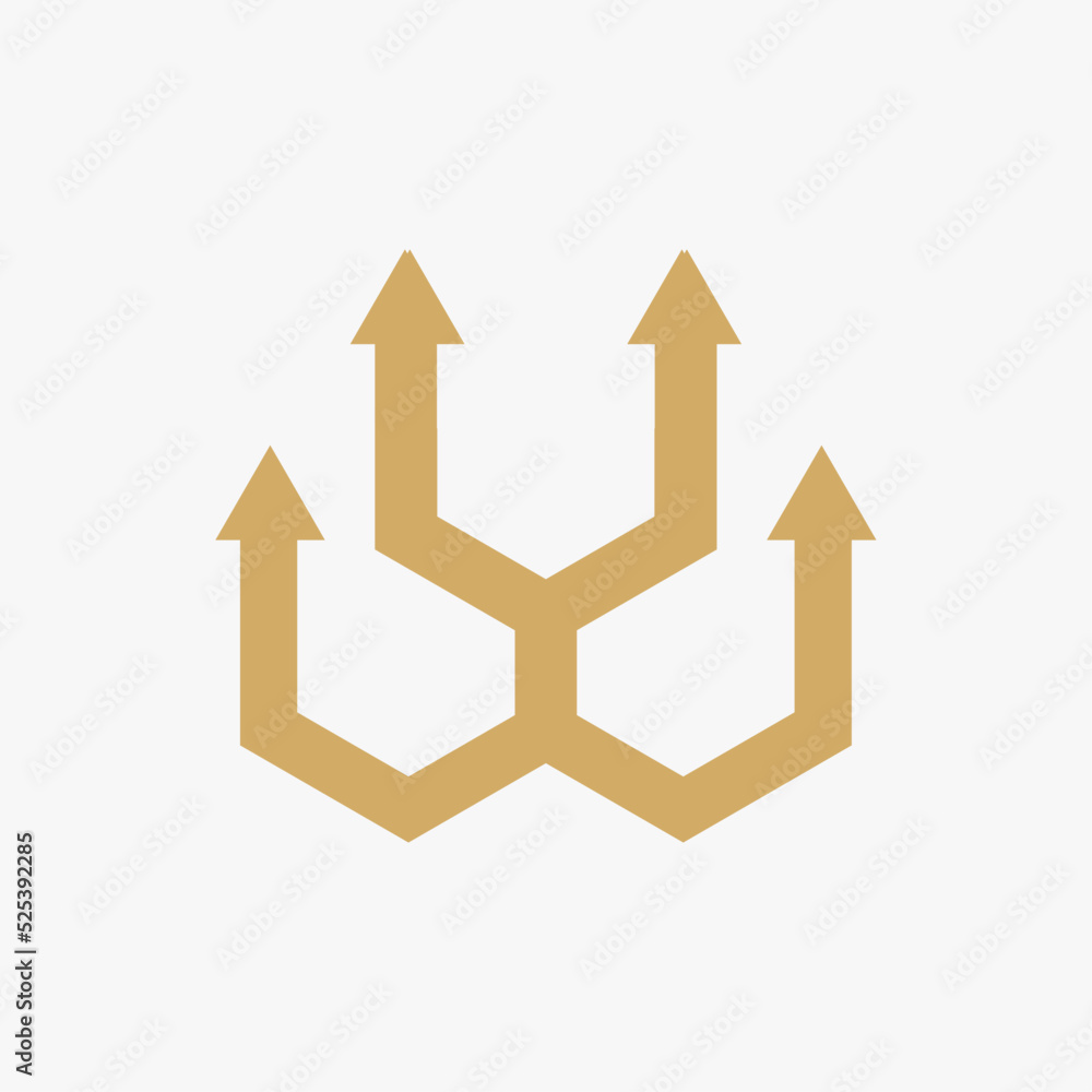 YW Arrow up letter logo vector image - obrazy, fototapety, plakaty 