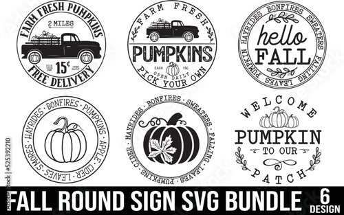 fall round sign bundle,