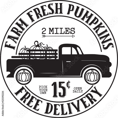 farm fresh pumpkin SVG design
