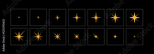 Colorful shine light FX. Shine effect sprite sheet for animation and motion design.