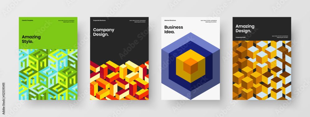 Simple flyer A4 design vector illustration composition. Modern geometric pattern annual report layout collection. Simple flyer A4 design vector illustration composition. Modern geometric pattern annual report layout collection.