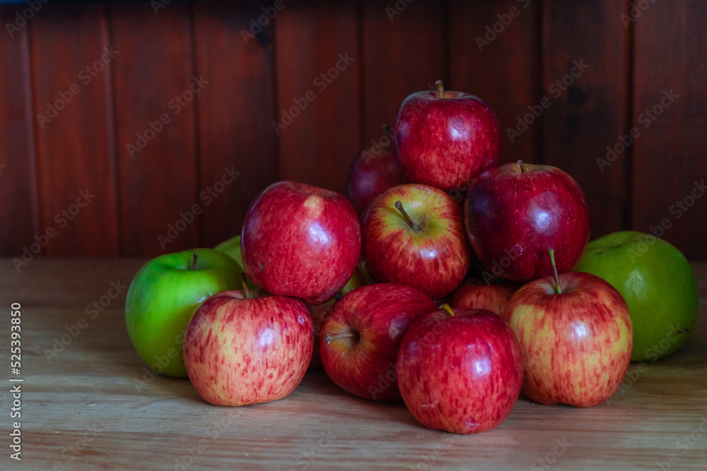 portraits of apples. concept of stacked fruits. portraits of apples. concept of stacked fruits.
