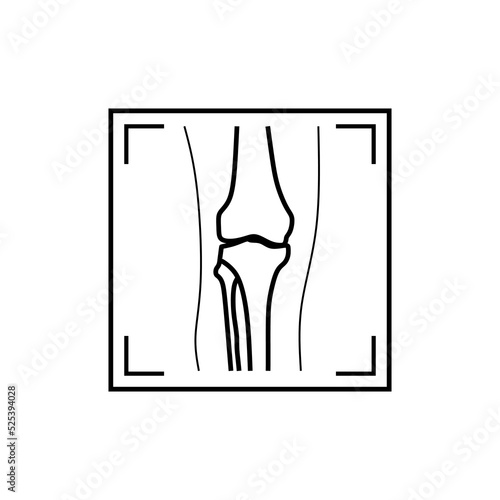 X-ray line icon. Simple outline style. Radiology, scanning, medicine, skeleton, bone, technology, medical concept. Vector illustration isolated on white background. Thin line.