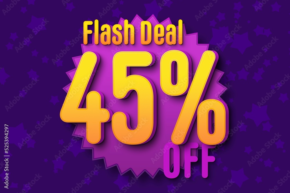 45 forty-five Percent off super sale black friday shopping halftone. percent coupon