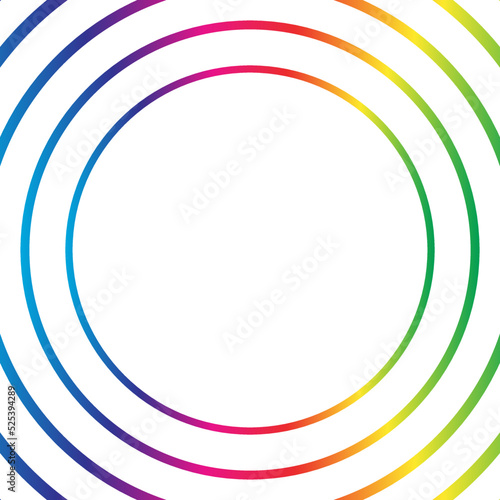 Rainbow line circle frame halftone on the white background. Vector illustration.