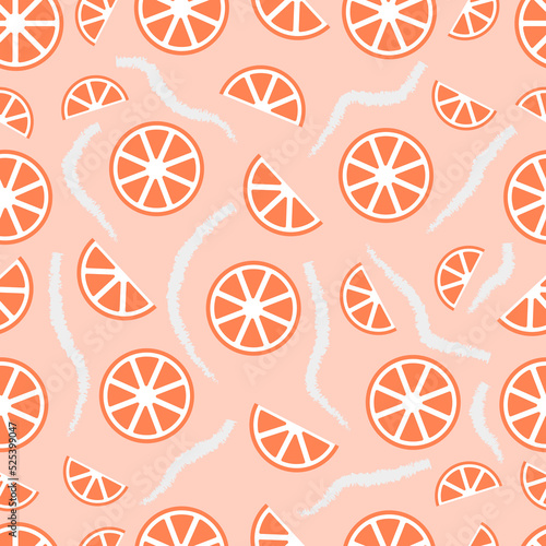 Seamless pattern in flat style. Seamless drawing with lemons. Simple composition for web design, branding, invitations, posters, textiles, wallpaper and covers. Stock vector illustration.