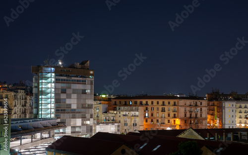 Night view of Napoli Porta Nolana railway station. photo