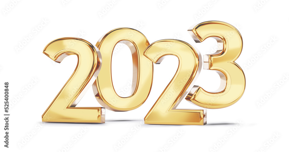 2023 golden bold letters 3d-illustration 2023 golden bold letters 3d-illustration