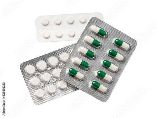 Fotografija Tablets in strip isolated on white