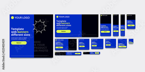 Web banners template in different sizes.