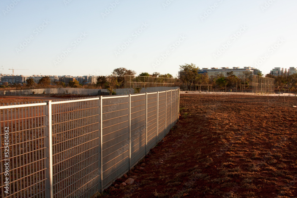 The Heavy Duty Metal Fencing that goes around all of Brule Marx Park in the Northwest of Brasilia, Brazil