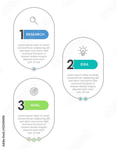 Vertical infographic design with icons and 3 options or steps. Thin line. Infographics business concept. Can be used for info graphics, flow charts, presentations, mobile web sites, printed materials.
