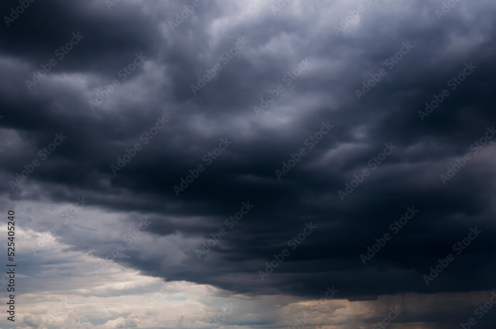 Dark dramatic clouds in the sky before the rain 