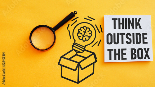 Konstfotografi Think outside the box is shown using the text