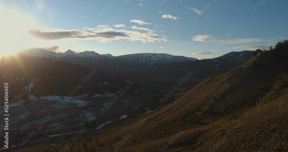 Aerial of the greater Yellowstone area at sunset Aerial of the greater Yellowstone area at sunset
