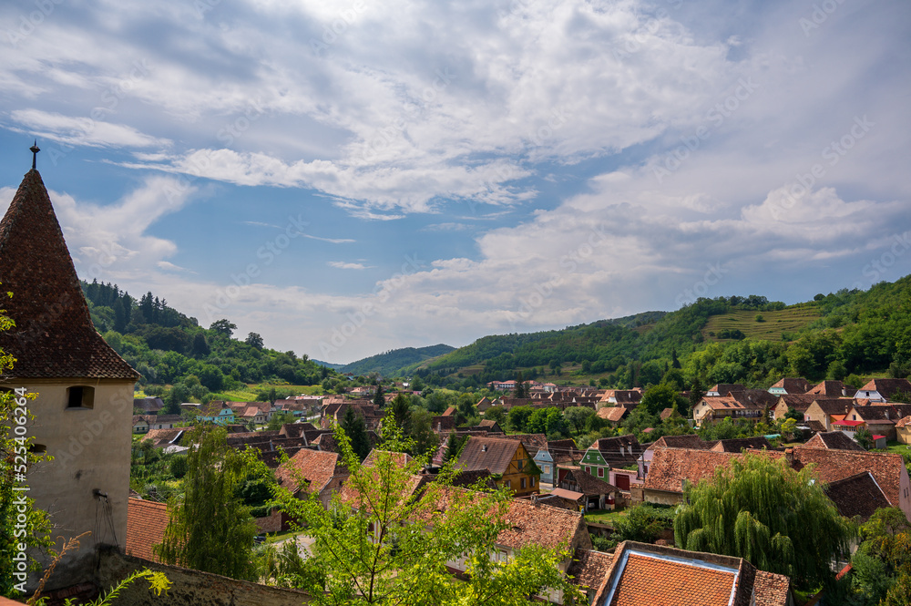 View of an old village in the hills View of an old village in the hills
