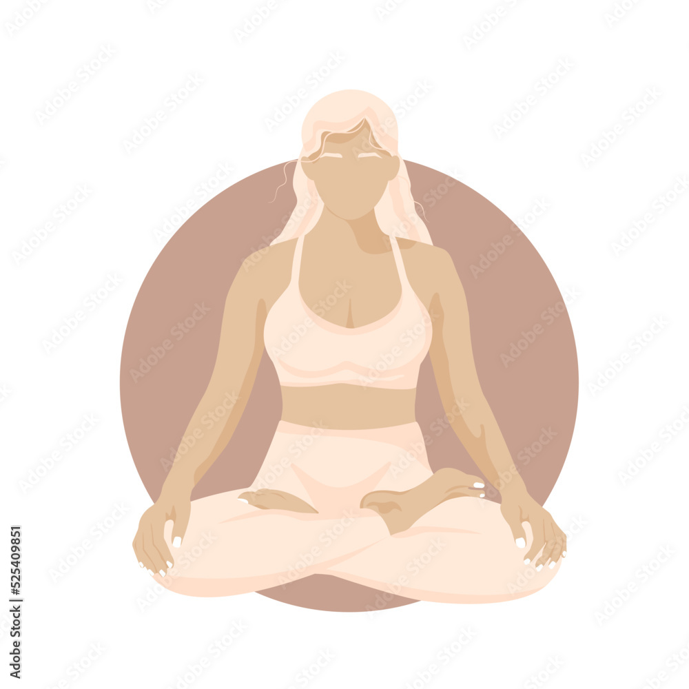 Illustration Of Yoga Girl Meditation Illustration Of Yoga Girl Meditation