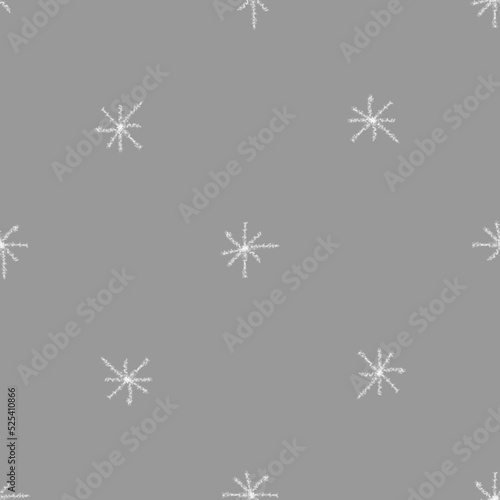 Wallpaper Mural Hand Drawn Snowflakes Christmas Seamless Pattern. Subtle Flying Snow Flakes on chalk snowflakes Background. Beauteous chalk handdrawn snow overlay. Emotional holiday season decoration. Torontodigital.ca