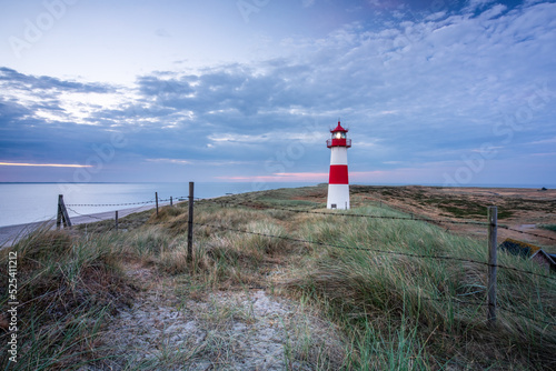 Lighthouse List-Ost on a cloudy day  Sylt  Schleswig-Holstein  Germany