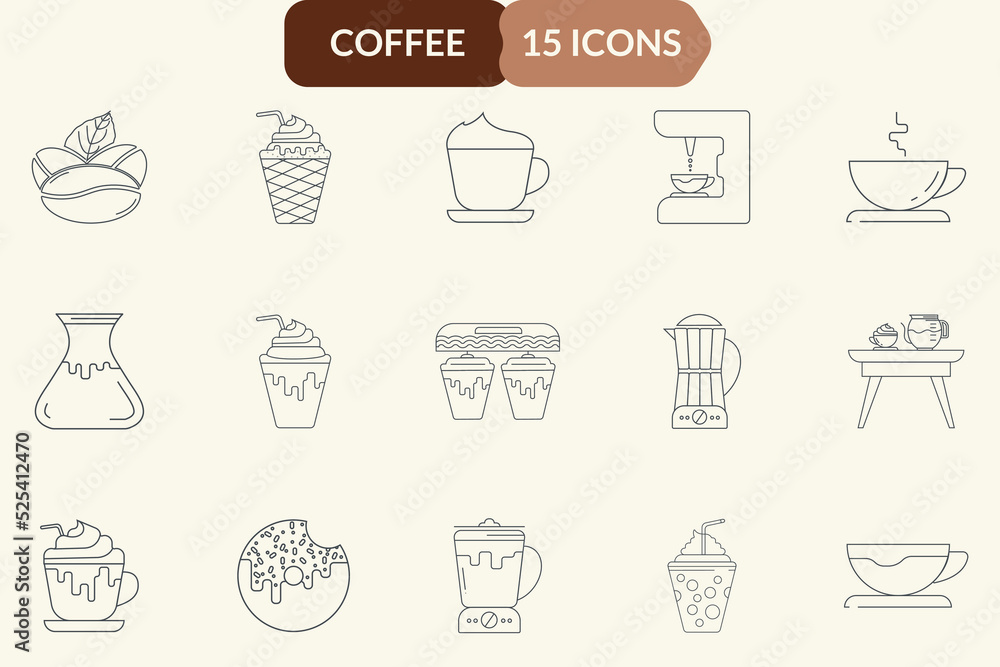 Coffee shop icon set. Coffee shop vector line icon. Coffee shop icon set. Coffee shop vector line icon.