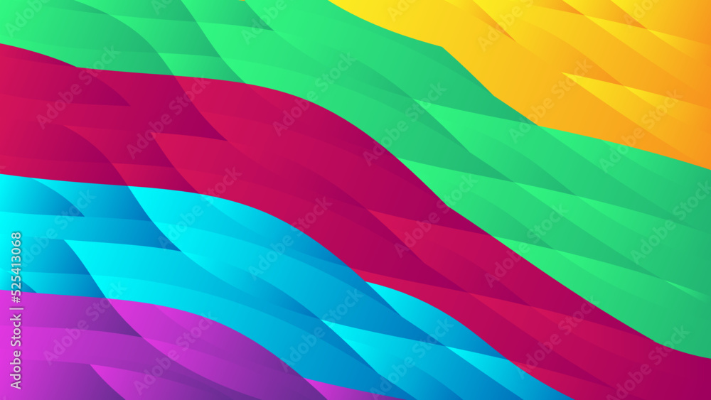 Abstract Wave Background Template Design In Vivid Color Abstract Wave Background Template Design In Vivid Color