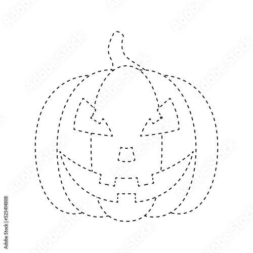 Halloween Pumpkin tracing worksheet for kids