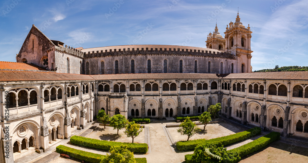 The church and cloister of the monastery Mosteiro de Alcobaca, Portugal